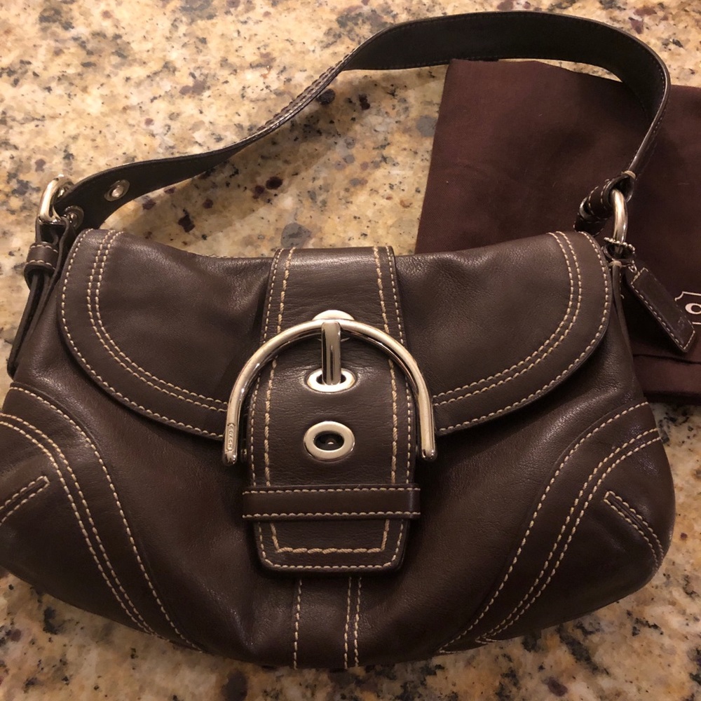 Brown classic leather Coach purse